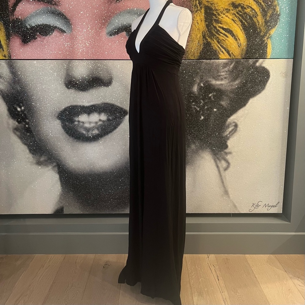 Black Halter Maxi Dress Sz Small - Picture 7 of 13